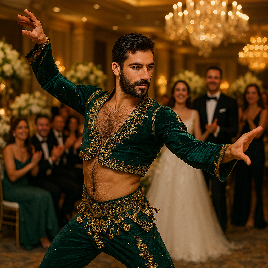 Düğünlerde zenne gösterisi için düğün sahnesinde performans